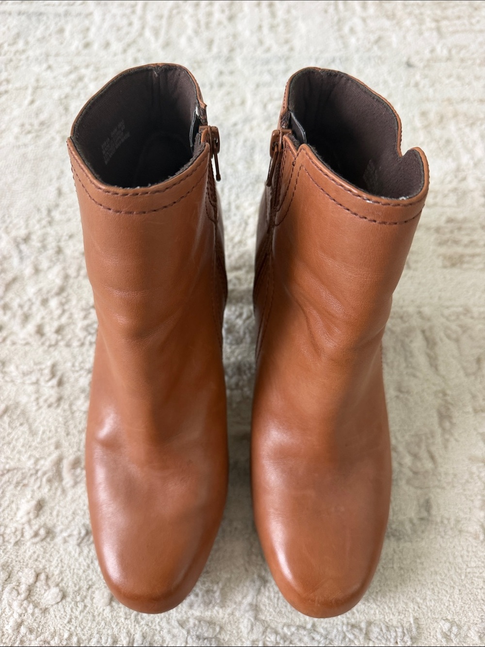 Clarks Leather Ankle Boots in Cognac Brown - Women's Fashion Booties